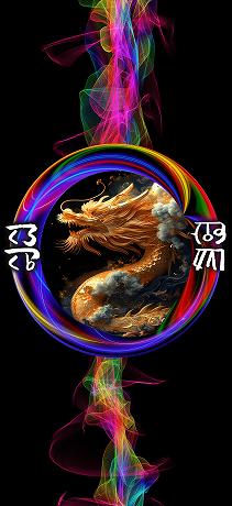 龍体文字 金運アップ RAINBOW黄金龍